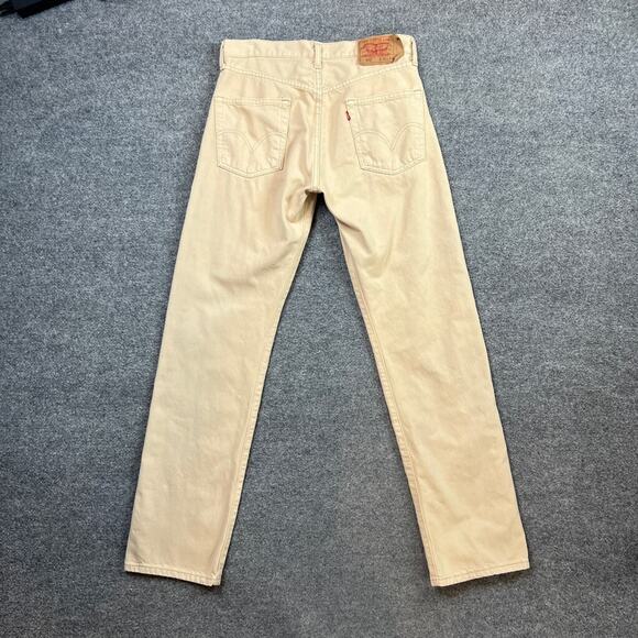 Vintage Levis 501XX Jeans Men 32 Light Beige Straight Overlock Stitch Button Fly - Picture 13 of 16